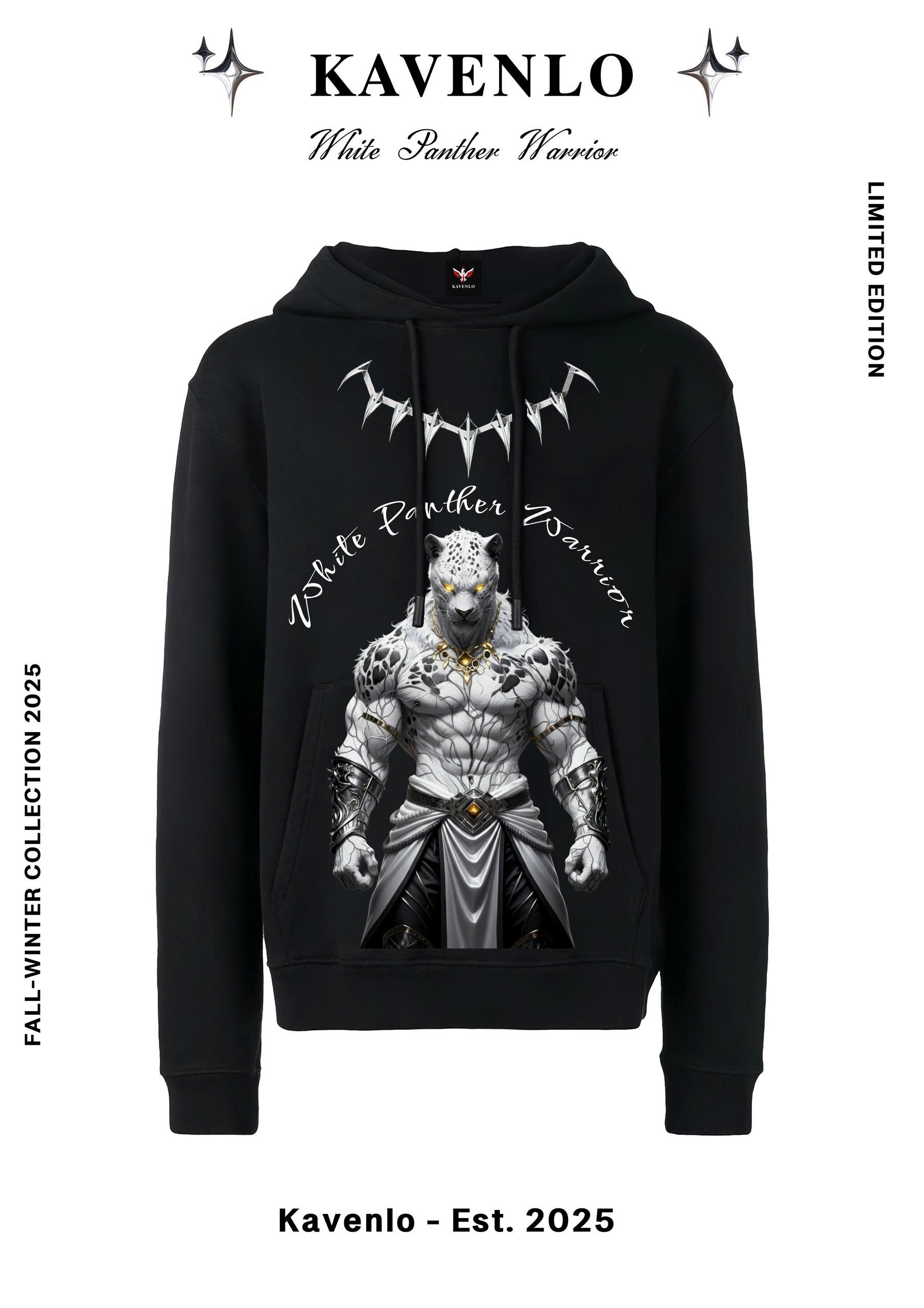 Hoodie - White Panther Warrior
